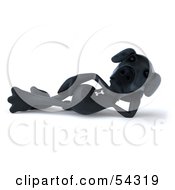 Royalty Free RF Clipart Illustration Of A 3d Black Lab Pooch Character Resting