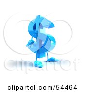 Royalty Free RF Clipart Illustration Of A 3d Blue Dollar Symbol With Arms And Legs
