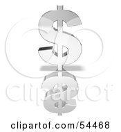 Royalty Free RF Clipart Illustration Of A Thick Silver 3d Dollar Symbol Version 1