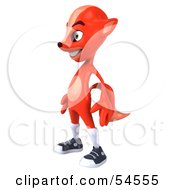Royalty Free RF Clipart Illustration Of A 3d Fox Wearing Socks And Shoes Standing And Facing Left