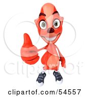 Royalty Free RF Clipart Illustration Of A 3d Fox Looking Up And Giving The Thumbs Up