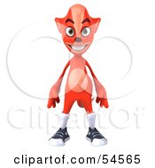 Royalty Free RF Clipart Illustration Of A 3d Fox Wearing Socks And Shoes Standing And Facing Front