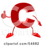 Royalty-Free (RF) Clipart Illustration of a 3d Red Letter A With Arms ...