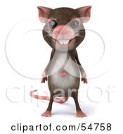 Royalty Free RF Clipart Illustration Of A 3d Mouse Character Standing And Facing Front