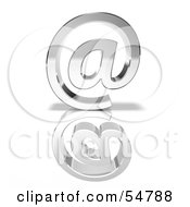 Royalty Free RF Clipart Illustration Of A 3d Chrome Arobase Symbol Version 3