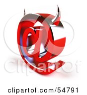 Royalty Free RF Clipart Illustration Of A 3d Devil Arobase At Symbol With Horns Version 3