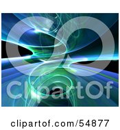 Royalty Free RF Clipart Illustration Of A Reflective Blue Spiral Background Version 3