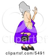 Elderly Woman Trying To Wave Down A Taxi