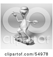 Royalty Free RF Clipart Illustration Of A 3d Human Like Creature Character Skateboarding