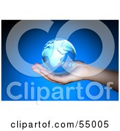 Royalty Free RF Clipart Illustration Of A Photographed Human Hand Holding A 3d Transparent Globe