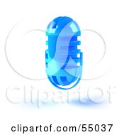 Royalty Free RF Clipart Illustration Of A 3d Blue Floating Microphone Head Version 6