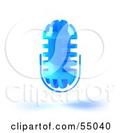 Royalty Free RF Clipart Illustration Of A 3d Blue Floating Microphone Head Version 5 by Julos