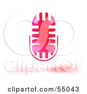 Royalty Free RF Clipart Illustration Of A 3d Pink Floating Microphone Head Version 1