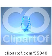 Royalty Free RF Clipart Illustration Of A 3d Blue Floating Microphone Head Version 2