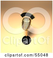 Royalty Free RF Clipart Illustration Of A 3d Golden Retro Microphone On A Counter Version 10 by Julos