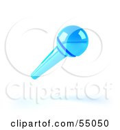 Royalty Free RF Clipart Illustration Of A 3d Blue Floating Microphone On A Handle Version 4 by Julos