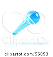 Royalty Free RF Clipart Illustration Of A 3d Blue Floating Microphone On A Handle Version 3 by Julos