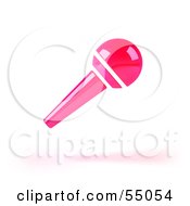 Royalty Free RF Clipart Illustration Of A 3d Pink Floating Microphone On A Handle Version 1