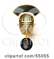 Royalty Free RF Clipart Illustration Of A 3d Golden Retro Microphone On A Counter Version 5 by Julos