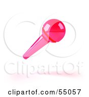 Royalty Free RF Clipart Illustration Of A 3d Pink Floating Microphone On A Handle Version 2 by Julos