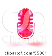 Royalty Free RF Clipart Illustration Of A 3d Pink Floating Microphone Head Version 2 by Julos