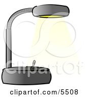 Black Office Desk Lamp Clipart Illustration