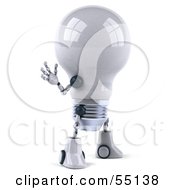 3d Robotic Lightbulb Character Waving Version 2 by Julos