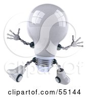3d Robotic Lightbulb Character Jumping by Julos