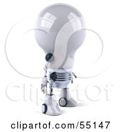 3d Robotic Lightbulb Character Facing Right by Julos
