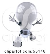 3d Robotic Lightbulb Character Leaping by Julos