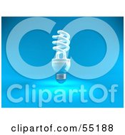 Royalty Free RF Clipart Illustration Of A Blue 3d Spiral Light Bulb Version 2 by Julos