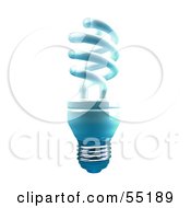Royalty Free RF Clipart Illustration Of A Blue 3d Spiral Light Bulb Version 1