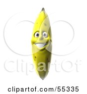 Royalty Free RF Clipart Illustration Of A Happy 3d Bruised Banana Character Version 1 by Julos