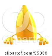 Royalty Free RF Clipart Illustration Of A 3d Yellow Banana Character Standing Behind A Blank Sign