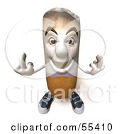 3d Cigarette Character Holding Up His Middle Finger - Version 7