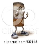 3d Cigarette Character Holding Up His Middle Finger - Version 6