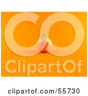Royalty Free RF Clipart Illustration Of A Shiny 3d Naval Orange Fruit Version 2 by Julos