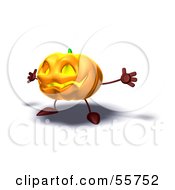 3d Pumpkin Character Holding His Arms Open - Version 2