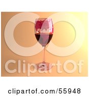 Royalty Free RF Clipart Illustration Of A 3d Glass Of Red Wine With North American Continents On The Glass Version 1