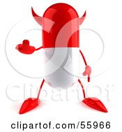 3d Red Pill Character Holding Up His Middle Finger - Version 1