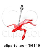 Royalty Free RF Clipart Illustration Of A 3d Syringe Sticking Into A Blood Figure Outline