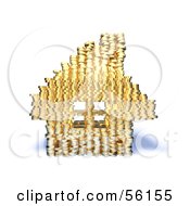 Royalty Free RF Clipart Illustration Of A 3d House Made Of Golden Coin Stacks Version 5