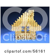 Royalty Free RF Clipart Illustration Of A 3d House Made Of Golden Coin Stacks Version 1