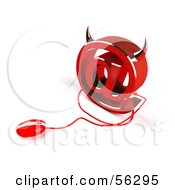 Royalty Free RF Clipart Illustration Of A 3d Devil Arobase At Symbol With A Red Computer Mouse Version 3