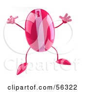 Royalty Free RF Clipart Illustration Of A 3d Pink Computer Mouse Character Jumping by Julos