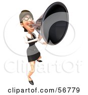 Royalty Free RF Clipart Illustration Of A 3d White Businesswoman Character Using A Megaphone Version 5