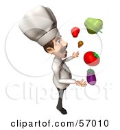 3d Chef Henry Character Juggling Veggies Version 4 by Julos
