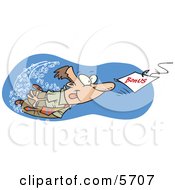 Man Swimming After A Hooked Bonus Underwater Clipart Illustration