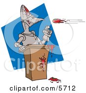 Throwing Tomatoes At A Suit Of Armor Clipart Illustration
