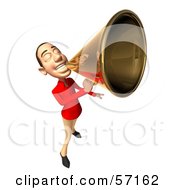 Royalty Free RF Clipart Illustration Of A 3d Casual White Man Character Using A Megaphone Version 1